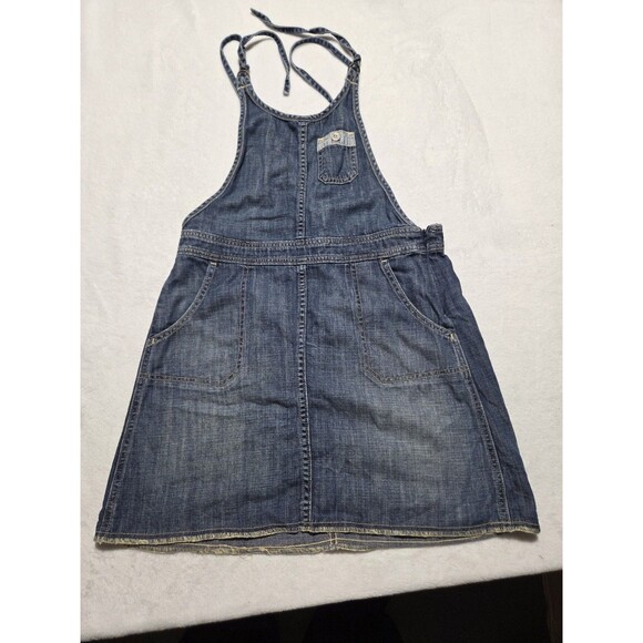 Levi's Women's Mini Overall Denim Dress Size Small/Petite Blue Straps Pockets - Picture 1 of 8